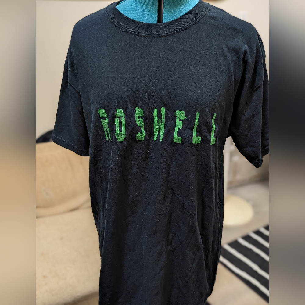 Hand Crafted Roswell t-shirt in alien green size L.